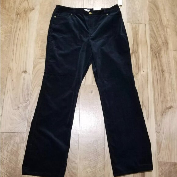 Nwt Coldwater Creek Green Corduroy Pants 14 Womens Natural Fit Bootcut 35x32.5 - Picture 1 of 12